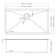 Load image into Gallery viewer, Undermount Kitchen Sink 16 Gauge Single Bowl Stainless Steel
