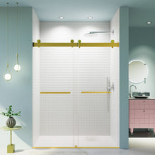 Load image into Gallery viewer, Frameless Double Sliding Soft-Close Shower Door, 3 / 8" (10Mm) Thick SGCC Tempered Glass Door, Matte
