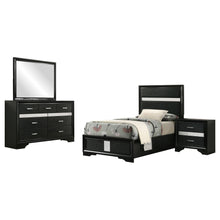 Load image into Gallery viewer, Modern Bedroom Set With Upholstered Headboard And Textured Storage
