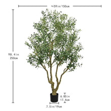 Load image into Gallery viewer, Artificial Olive Tree Large With Trunk, Indoor / Outdoor Decorative Plant For Living Room - Green
