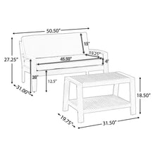 Load image into Gallery viewer, 2 Piece Outdoor Conversation Set (Loveseat &amp; Coffee Table With Water-Resistant Cushions)

