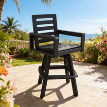 Load image into Gallery viewer, Outdoor Swivel Bar Chair, Ladderback With Wide &amp; Thickened Frame
