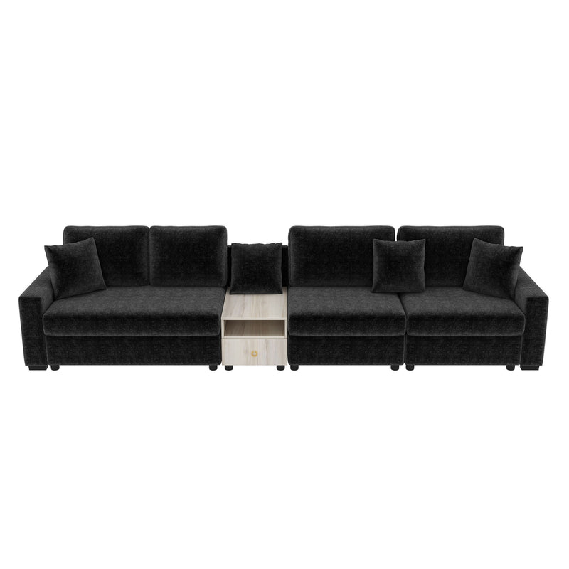 Modular Sofa Couch With Storage Armrest And Center Console