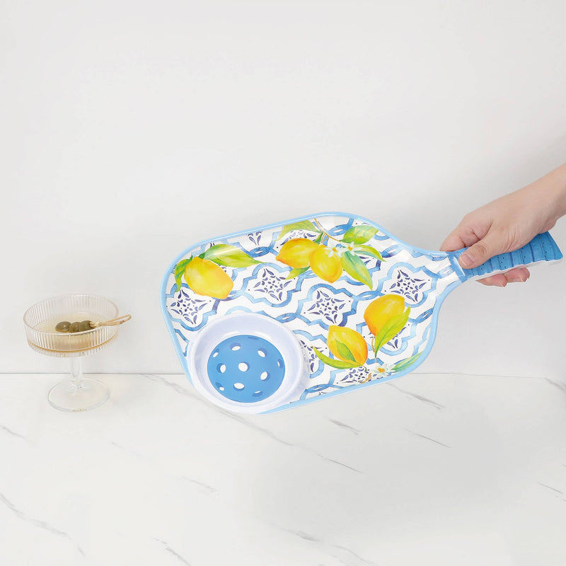 Supreme Housewares - Lemon 15 3/4" Melamine Paddle Chip & Dip Tray