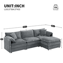 Load image into Gallery viewer, Modular Sectional With Deep And Wide Seat, Cloud Couch Set With Double Cushions Sofa With Movable Ottoman
