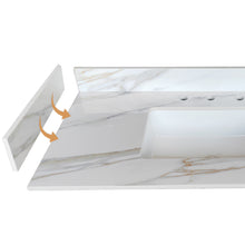 Load image into Gallery viewer, Sintered Stone Bathroom Vanity Top With 4" Backsplash And 22" Sidesplash - Carrara White
