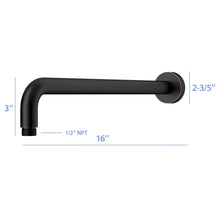 Load image into Gallery viewer, Oil Rubbed Bronze 16" Shower Arm With Flange, Stainless Steel, For Rain Shower Heads - Oil-Rubbed Bronze
