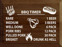 Load image into Gallery viewer, SAWDUST CITY - BBQ TIMER: Rare/1 beer, medium/3 beers, well done/6 pack…
