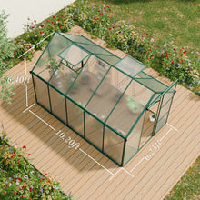 Load image into Gallery viewer, Polycarbonate house Raised Base And Anchor Aluminum Heavy Duty Walk-In houses For Outdoor Backyard In All Season
