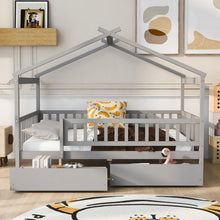 Load image into Gallery viewer, House Bed With 2 Drawers
