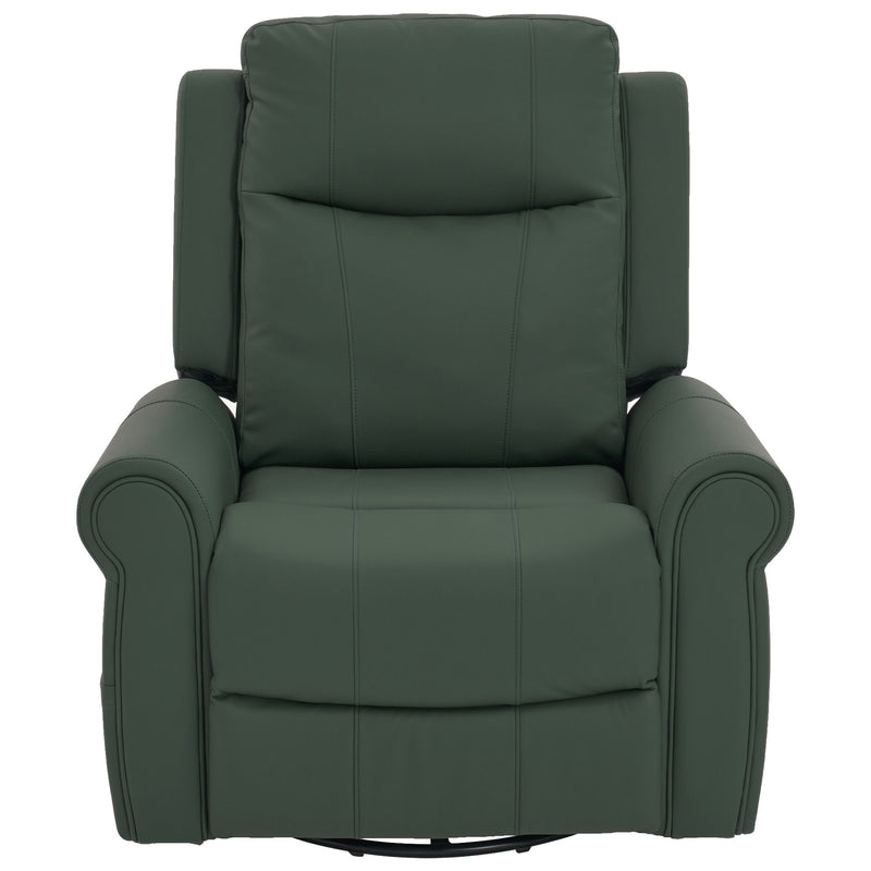 Manual Recliner Chair With 270 Degree Swivel, Massage & Heating, Dual Reclining Positions