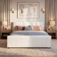 Load image into Gallery viewer, Luxury Upholstered Bed Frame With Curved Headboard &amp; Footboard
