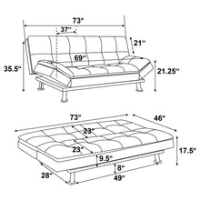 Load image into Gallery viewer, Kimpton - Upholstered Tufted Convertible Sofa Bed With Adjustable Arms Legs - White
