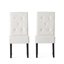 Load image into Gallery viewer, Carter - 5 Tuft Dining Chair With Button Tufted Backrest And Espresso Legs - Ivory
