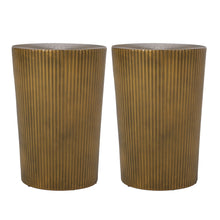 Load image into Gallery viewer, Langseth - Iron Sunburst Side Tables (Set of 2) Modern Design - Gold
