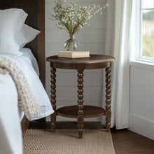 Load image into Gallery viewer, Philippe - Round End Table With Shelf - Brown
