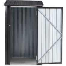 Load image into Gallery viewer, Outdoor Storage Shed, Metal Steel Garden Shed With Single Lockable Door, Small Shed Outdoor Steel Utility Tool Shed For Backyard Patio Garden Lawn - Black
