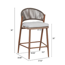 Load image into Gallery viewer, Outdoor 26" Counter Height Metal Frame Counter Stools With Scallop Shaped Backrest &amp; Water Resistant Cushions
