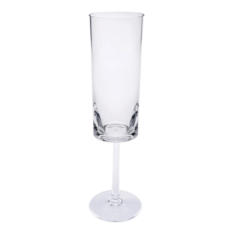 Oval Halo Unbreakable Plastic Champagne Flutes (Set of 4), Acrylic Wedding Mimosas Glasses, 4Oz - Clear