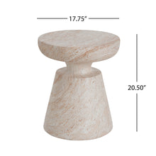 Load image into Gallery viewer, Outdoor / Indoor Lightweight Concrete Side Table, Travertine - Beige
