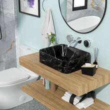 Load image into Gallery viewer, Rectangular Vessel Bathroom Sink - Black / Gray
