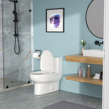 Load image into Gallery viewer, Modern Ceramic 1 Piece Toilet With Single Flush And Soft Closing Seat - White
