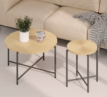 Load image into Gallery viewer, Radial - Pattern Coffee And End Table Set Waterproof Cover, Distressed Cylindrical Design (Set of 2)
