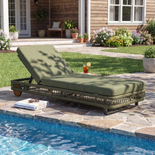 Load image into Gallery viewer, Outdoor Chaise Lounge With Wheels, 5 Position Adjustable Backrest
