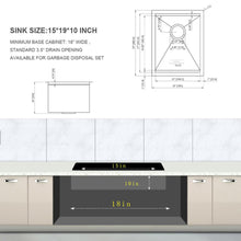 Load image into Gallery viewer, 15" Undermount Kitchen Sink 16 Gauge Ledge Workstation - Brushed Nickel
