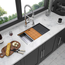 Load image into Gallery viewer, Workstation Kitchen Sink 30" X 18" X 10" Single Bowl Undermount 16 Gauge - Gunmetal Black

