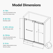 Load image into Gallery viewer, Frameless Double Sliding Soft-Close Shower Door, 3 / 8" (10Mm) Thick SGCC Tempered Glass Door, Matte
