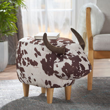 Load image into Gallery viewer, Cow Shaped Ottoman Footstool

