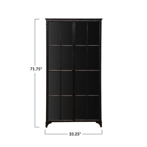 Metal Cabinet w/Glass Doors