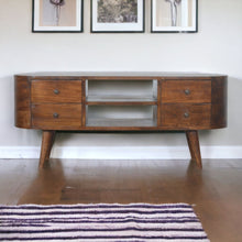 Load image into Gallery viewer, Solid Wood Rounded Entertainment Unit
