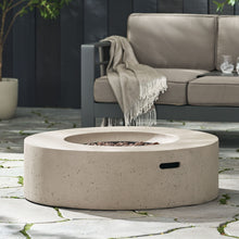 Load image into Gallery viewer, Modern Lightweight Concrete Outdoor Circular Fire Pit 50, 000 Btu
