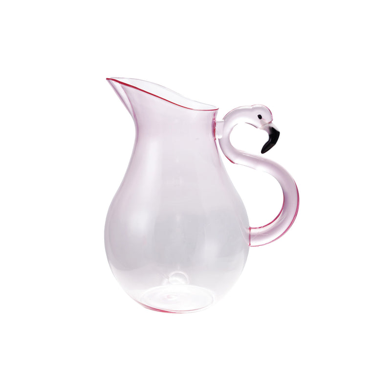 Acrylic Pink/Black Flamingo Pitcher