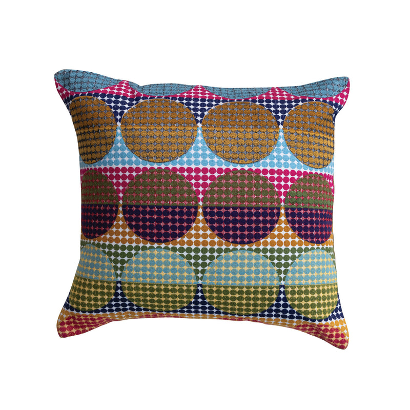 18" Square Outdoor Pillow w/Circles