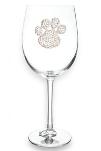 Stemmed Wine Glass - Paw Print