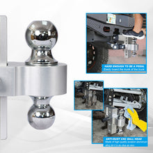 Load image into Gallery viewer, Alu - Adjustable Trailer Drop Hitch With 2" Receiver, 6" Adjustment - Silver

