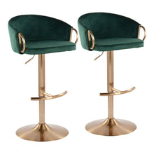 Load image into Gallery viewer, Claire - Contemporary / Glam Adjustable Bar Stool (Set of 2)
