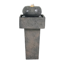 Load image into Gallery viewer, Minimalist Column Fountain With LED Lighting, Outdoor Decor For Patio, Porch And Garden - Gray
