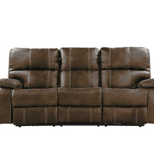 Load image into Gallery viewer, Reclining Sofa With USB Charging, Pocket Coil Seating, And Hidden Storage - Brown
