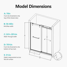 Load image into Gallery viewer, Frameless Double Sliding Soft Close Shower Door, Tempered Glass
