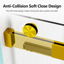 Load image into Gallery viewer, Frameless Double Sliding Soft Close Shower Door, Tempered Glass
