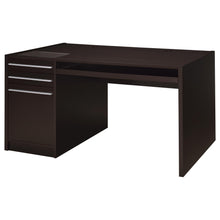 Load image into Gallery viewer, Halston - 3 Drawer Office Computer Desk With Keyboard Tray - Cappuccino
