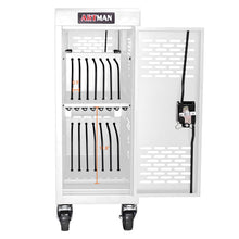 Load image into Gallery viewer, 16 Bay Mobile School Charging Cart Station For Chromebook, Tablet And Laptop Computer With Power Strip Included - White
