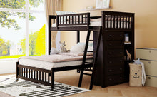 Load image into Gallery viewer, Bunk Bed With 6 Drawers And Flexible Shelves, Bottom Bed With Wheels
