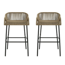 Load image into Gallery viewer, La Push - Outdoor Rope Barstool (Set of 2) - Black / Brown
