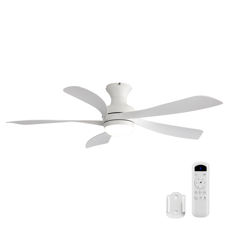 52" Ceiling Fan With 3 Color Dimmable LED Light, DC Reversible Motor, 6 Speed Settings
