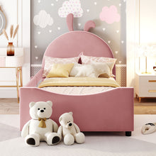 Load image into Gallery viewer, Upholstered Daybed With Rabbit Ear Shaped Headboard
